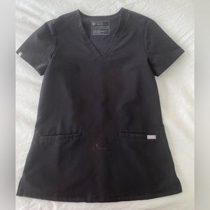 Figs regular black scrub top. Size: XXS